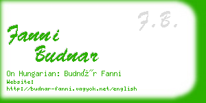 fanni budnar business card